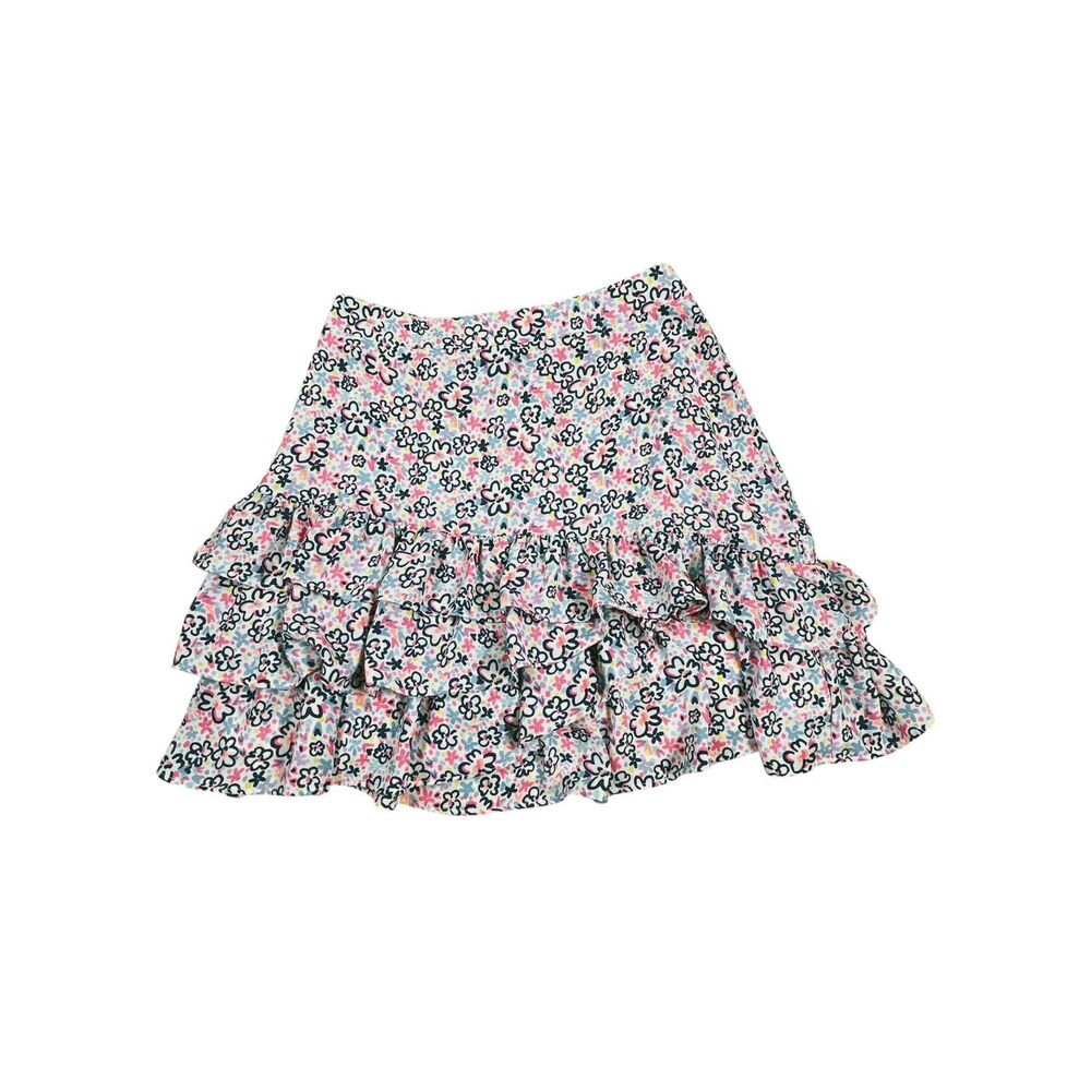 Lilly Pulitzer Floral Tiered Ruffle Mini Skirt Women's Size 00 Pink Blue